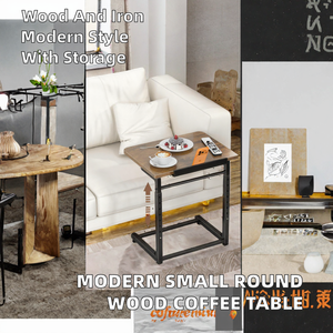Mesa de Centro de Madera Maciza con Altura Ajustable y Estructura Metálica, Diseño Moderno, 1 Año de Garantía - Muebles para Sala de Estar - Product Image 2
