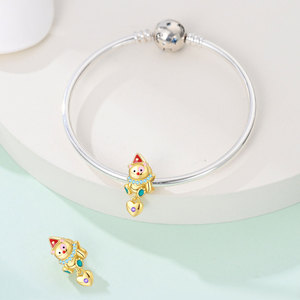Fournisseur d'usine <span class=keywords><strong>de</strong></span> bijoux : Perles breloques émaillées vintage en forme <span class=keywords><strong>de</strong></span> cœur et d'ours, en cuivre plaqué argent, composants <span class=keywords><strong>de</strong></span> bijoux DIY, OEM ODM personnalisés - Product Image 4