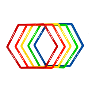 Garantía de calidad Juego de anillos de agilidad hexagonales plegables portátiles 6 piezas Clips de conexión Equipo de entrenamiento de velocidad de material PP de alto impacto - Product Image 1