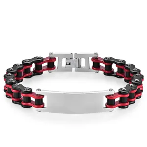GOLDIX Bracelet chaîne de vélo unisexe géométrique plaqué or Style punk Chaînes de moto en acier inoxydable Hip Hop Couples pour hommes - Product Image 3
