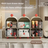 Boîte de rangement de bureau en plastique, multi-niveaux, transparente, style japonais, organiseur de maquillage, pour cosmétiques, outils de nettoyage, papeterie