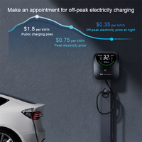 Chargeur de voiture électrique mural de type 2 avec carte RFID, 22 kW, 32 A, 3 phases, montage au sol