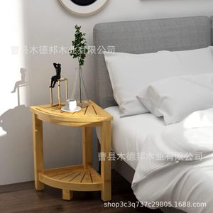 Mudebang Bamboo Bathroom Stool Two Tier <b>Corner</b> <b>Shower</b> Seat With Storage <b>Rack</b> For Bath And <b>Shower</b> Use - Product Image 2