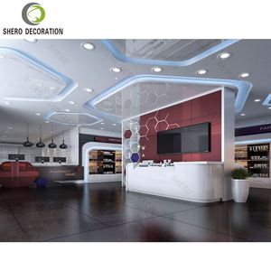 Soporte de exhibición de madera duradero personalizado Vitrina de exhibición de farmacia moderna para bonito Mostrador de tienda médica Diseño de interiores - Product Image 1