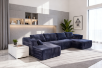 Sofá de Espuma Comprimida en Forma de L, Cómodo para Sala de Estar, Ensamblado y Personalizable