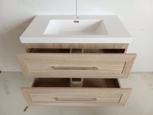 Giao hàng nhanh chóng gắn rắn gỗ phòng tắm Vanity Set ván ép tủ phòng tắm lưu trữ với rửa lưu vực tủ - Product Image 2