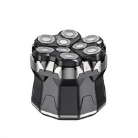 Kit de rasoir tondeuse 2-en-1 amélioré pour la tête chauve et l'auto-coiffure, avec 7 peignes interchangeables, rechargeable par USB, étanche, écran LED