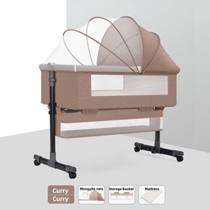 Gran oferta, <span class=keywords><strong>cama</strong></span> de bebé plegable y cuna, cuna para bebé recién nacido, cabecera con mosquitera, cuna para bebé - Product Image 2