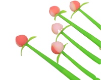 Mignon dessin animé Kawaii Silicone pêche fruits Gel stylos mignon étudiant papeterie