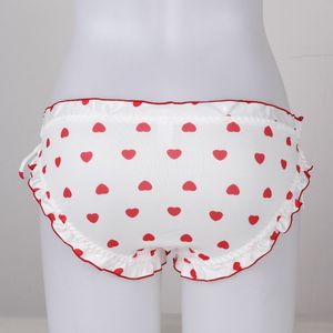 IEFiEL mujeres niñas Sexy lindo cereza corazones impreso algodón bragas ropa interior volante encaje auto lazo lado bragas japonesas - Product Image 4