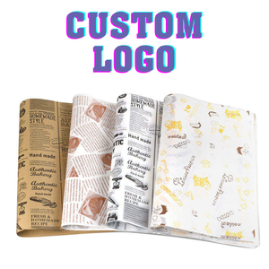Papier d'emballage alimentaire anti-graisse personnalisé, feuilles de papier ciré enduit PE avec logo - Product Image 2