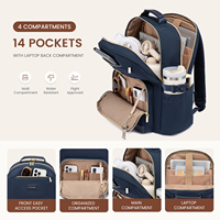 Sac à dos pour ordinateur portable LOVEVOOK 15,6 pouces avec porte-gobelet, imperméable, pour le travail, les voyages d'affaires, antivol, en polyester, style décontracté, sac à main
