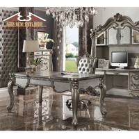 Bureau de direction en bois massif sculpté à la main, style rétro européen de luxe Longhao, pour villa, bureau de PDG