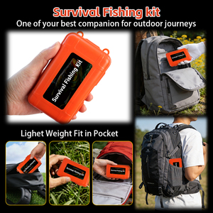 LUSHAZER Kit <span class=keywords><strong>de</strong></span> pêche <span class=keywords><strong>de</strong></span> survie 90 pièces/ensemble, ensemble <span class=keywords><strong>de</strong></span> matériel <span class=keywords><strong>de</strong></span> pêche d'urgence avec hameçons, lignes, flotteurs, leaders, équipement <span class=keywords><strong>de</strong></span> pêche pour le camping en plein air - Product Image 5