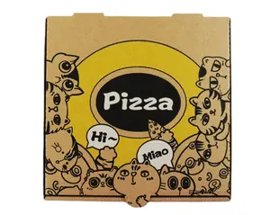 Grosir 8 10 12 16 inci Logo khusus kertas bergelombang bungkus hadiah kardus makanan murah kemasan kotak Pizza