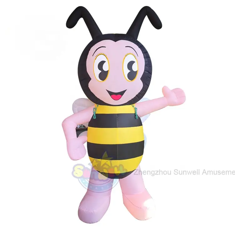 Abeja inflable grande para publicidad, abeja inflable, personaje de dibujos animados para eventos