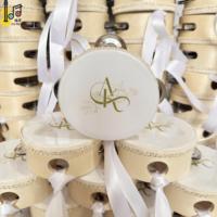 Tambourin de mariage personnalisé en bois écologique, mini 10 cm (4 pouces), simple rangée, pour cadeaux invités - Prix spécial mariage