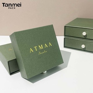Caja de Joyería de Cartón Reciclado Rígido de Lujo Verde Personalizada con Logotipo, Empaque Ecológico para Marcas de Joyería - Product Image 4