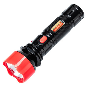 Lampe torche LED Annosen 1W 1000mAh à pression manuelle, étanche, pour camping extérieur et urgences, grande, noire et rouge - Product Image 3