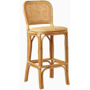 Tabouret de bar haut Tatum Counter, revêtement en rotin naturel plat tressé, durable, pour bar à domicile et salle à manger - Product Image 4