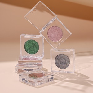 อายแชโดว์สีเดียวแบบโมโนโครม ไฮไลท์เตอร์ก้อนน้ำแข็งขนาดเล็ก กันน้ำ ผงกลิตเตอร์เนื้อละเอียดประกายมุก พาเลทอายแชโดว์สีเดียว - Product Image 2