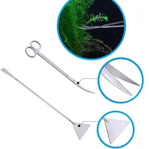 Инструменты для обслуживания аквариума, Черные ножницы для живых растений, пинцеты для водорослей, Набор принадлежностей для рыб и водных питомцев