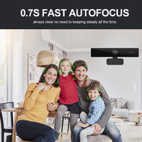 Cache-webcam PC avec protection de la vie privée, qualité d'image 4K claire, autofocus PDAF avec télécommande, caméras web USB pour la maison, le bureau et les réunions
