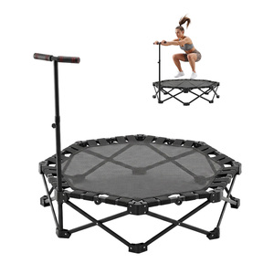 Trampoline octogonal noir en fer pliable, robuste, capacité 150 kg, équipement de fitness durable, en stock en Espagne - Product Image 1