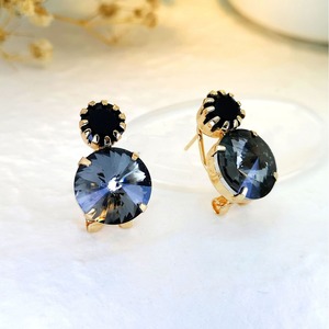 Orecchini a clip con pietre rotonde per donna, eleganti gioielli minimalisti per tutti i giorni - Product Image 3