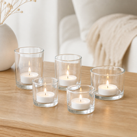 Support de bougie votive en verre transparent multi-capacités, fourni par l'usine chinoise, pour la maison, les fêtes, les mariages et les décorations.