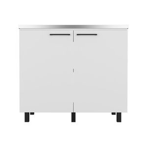 Burwood DB Utility Armoire d'évier à deux étagères Armoire de cuisine au fini blanc - Product Image 4