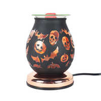 Brûleur de cire électrique en métal et verre pour Halloween, diffuseur d'aromathérapie de table, écologique, tension universelle pour usage domestique et hôtelier 1