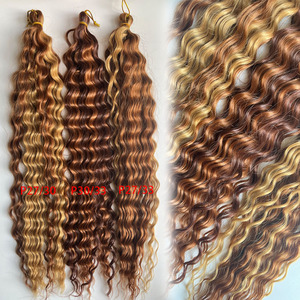 Paquete de extensión de cabello trenzado sintético de onda profunda de 22 pulgadas Peluca rizada de onda oceánica - Product Image 6