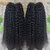 Peluca frontal de encaje HD de 200 densidades con ondas de agua, cabello humano virgen brasileño rizado profundo, para mujeres afroamericanas