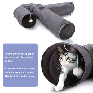 Katzen-Tunnel groß 3 Wege zusammenklappbarer Stoff-Pet-Tunnel Rohr plüschkugelförmiges Spiel-Tunnel Indoor Katze Welpen-Kitty - Product Image 2