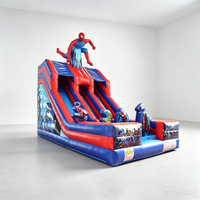 Château gonflable à double toboggan, dernier design, sur le thème de Spider-Man, toboggan aquatique géant, matériau PVC, installation facile, fête d'enfants en plein air