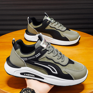 M1172 Nouvelles Chaussures Rétro pour Hommes Automne, Respirantes en Maille, en Cuir, Tendance, Polyvalentes, à Semelle Épaisse Antidérapante, Décontractées pour la Course - Product Image 4