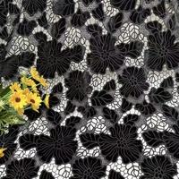 Tissu en dentelle floquée 3D en velours à chevrons, couleur personnalisée, découpé au laser, noir, pour robe de mariée, filles, 100% polyester, usine OEM ODM