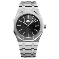 Montre mécanique de luxe pour homme, 41 mm, cadran noir, bracelet en acier inoxydable, date automatique, montre-bracelet pour homme