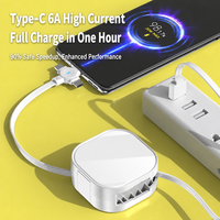 Câble de charge rétractable 3 en 1 Tenova Factory, charge rapide 6A, portable, 1 à 3, câble de données, logo personnalisé, petit cadeau