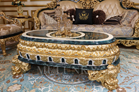 Ensemble Canapé Luxe en Tissu, Canapés Royaux Sculptés en Bois, Mobilier Moderne Nordique pour Salon