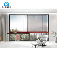 Ventana Corredera Vertical de Aluminio para Exteriores, Impermeable, con Certificación NFRC AS2047, con Mosquitera Integrada