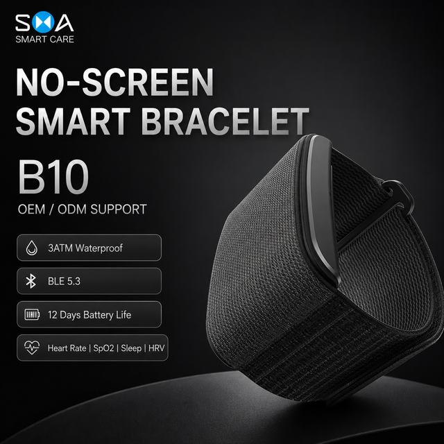 OEM ODM B10 Screenless Smart Bracelet Custom Logo Fitness Tracker Bracelet Health Monitor Smart Band Manufacturer