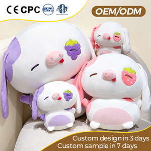 Peluche cochon personnalisée à longues oreilles lestées, broderie personnalisée, <span class=keywords><strong>pour</strong></span> soulager l'anxiété et offrir du confort, OEM/ODM - Product Image 1