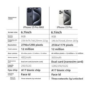 Pour 15 Pro <span class=keywords><strong>Max</strong></span> 512 Go d'occasion en excellent état 6,7 pouces 5G Trois garanties - Product Image 2