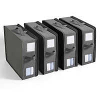 Lot de 4 organiseurs de draps pliables avec étiquettes transparentes, en tissu Oxford, capacité supérieure à 35 L et faciles à nettoyer, boîtes de rangement pour placard