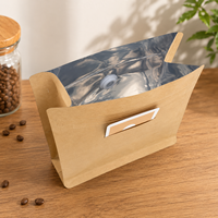 Sachet d'emballage de café personnalisé de qualité supérieure avec fermeture éclair refermable, valve et fond plat en papier kraft