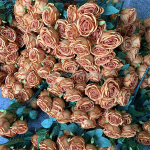 E-250 Hot Bán Gia Đình Đám Cưới Khách Sạn Văn Phòng Trung Tâm Trang Trí 7 Đầu Nhân Tạo Lụa Nâu Hoa Hồng Hoa - Product Image 4
