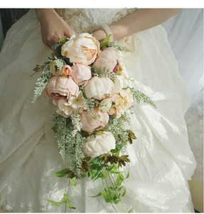 Bouquets <span class=keywords><strong>de</strong></span> <span class=keywords><strong>mariée</strong></span> en cascade, fleurs blanches, bouquets <span class=keywords><strong>de</strong></span> <span class=keywords><strong>mariée</strong></span> artificiels, perles artificielles, bouquets <span class=keywords><strong>de</strong></span> <span class=keywords><strong>mariée</strong></span> en cristal - Product Image 3