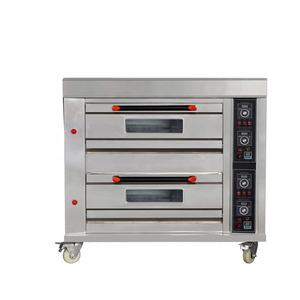 LEMON MECH Horno comercial <span class=keywords><strong>para</strong></span> hornear Pastel casero Pan <span class=keywords><strong>Pizza</strong></span> 2 capas 4 bandejas Horno de cubierta - Product Image 1
